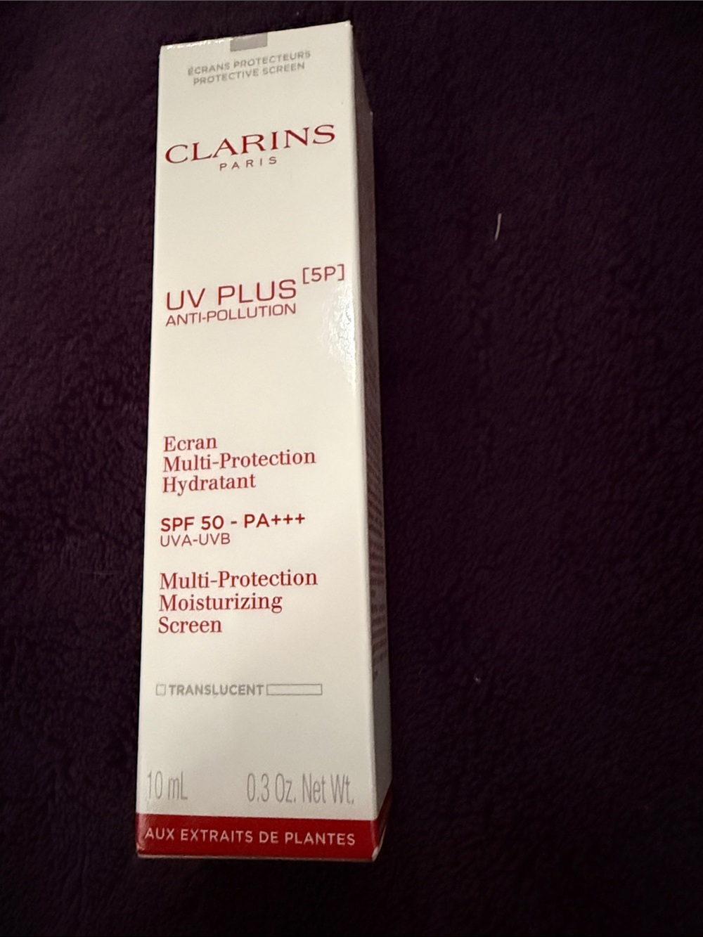 Clarins White and Red UV Plus Multi-Protection Moisturizing Screen SPF 50